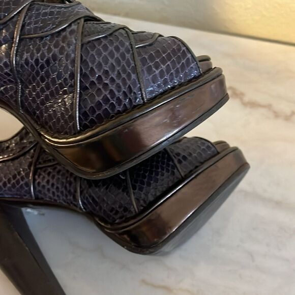 BOTTEGA VENETA heels Leather Python Animal print slingback platforms EU … - Picture 14 of 16